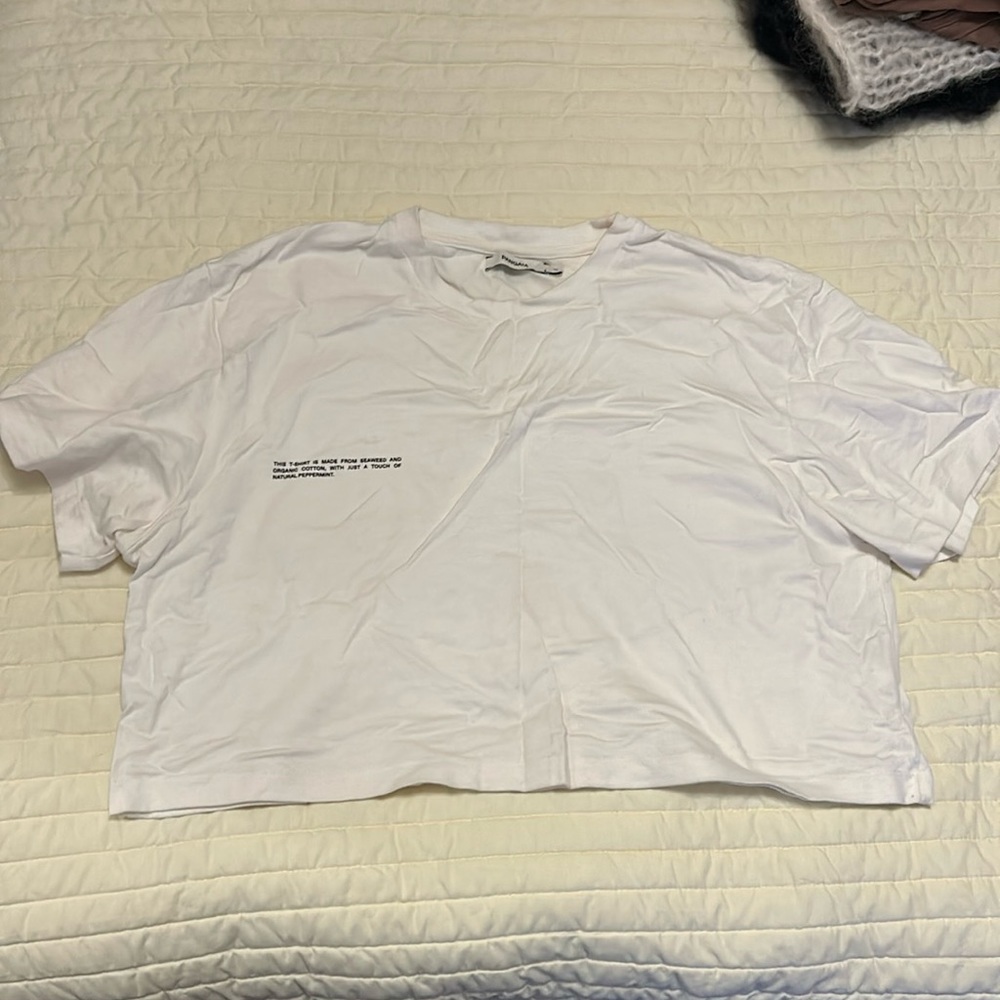 Authentic Pangaia crop white tee